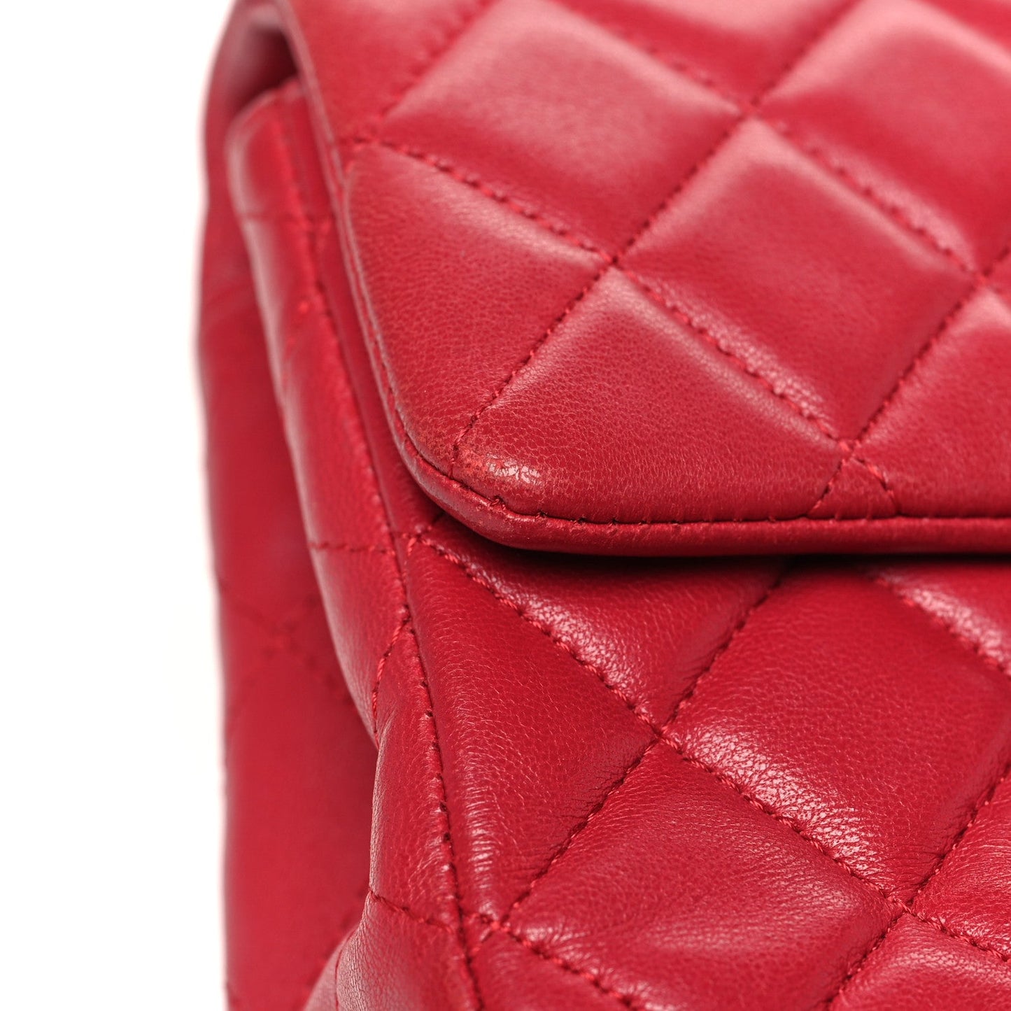Lambskin Quilted Mini Rectangular Flap Dark Pink