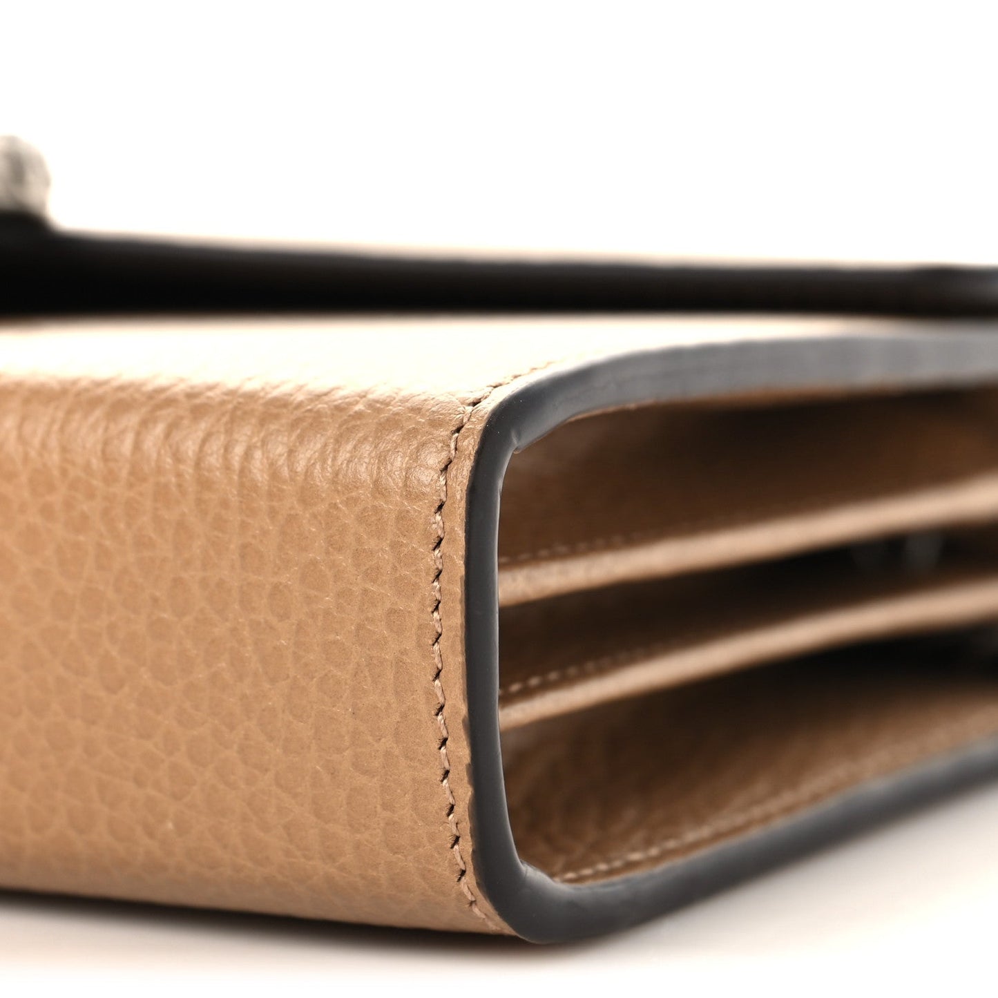 Dollar Calfskin Crystal Mini Dionysus Chain Wallet Natural Tan Black Diamond
