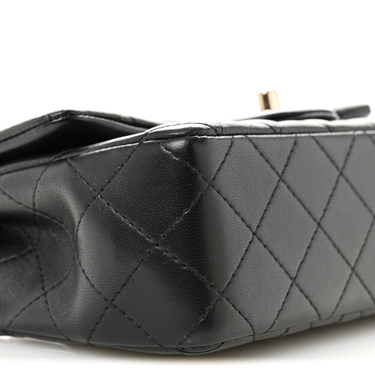 Lambskin Quilted Mini Rectangular Flap Black