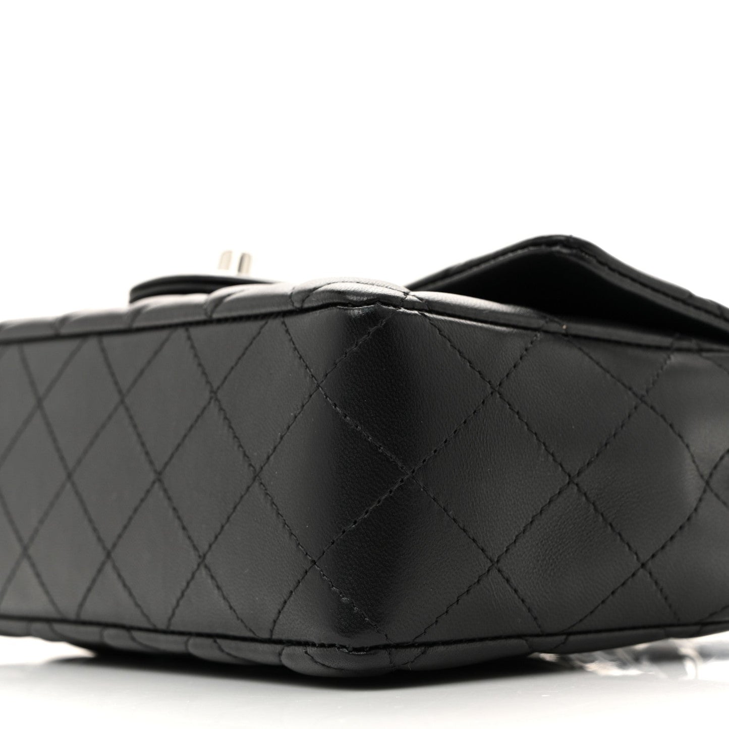 Lambskin Quilted Mini Rectangular Flap Black