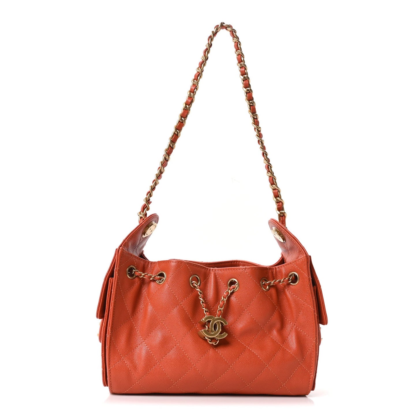 Caviar Quilted Mini Chanel 25 Handbag Dark Orange