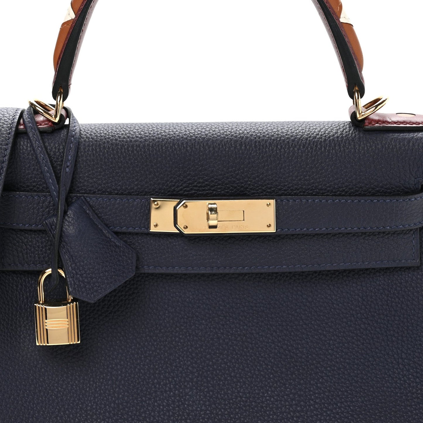 Togo Horseshoe Au Galop Kelly Retourne 28 Bleu Nuit Rouge H Fauve