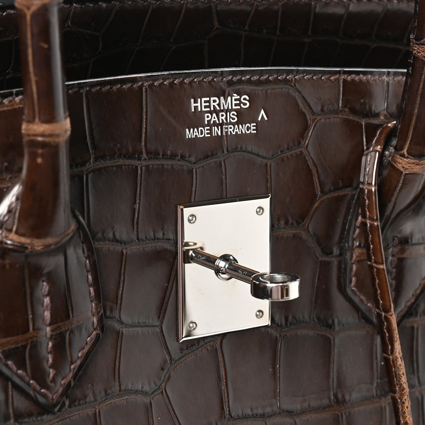Shiny Porosus Crocodile Birkin 35 Havane