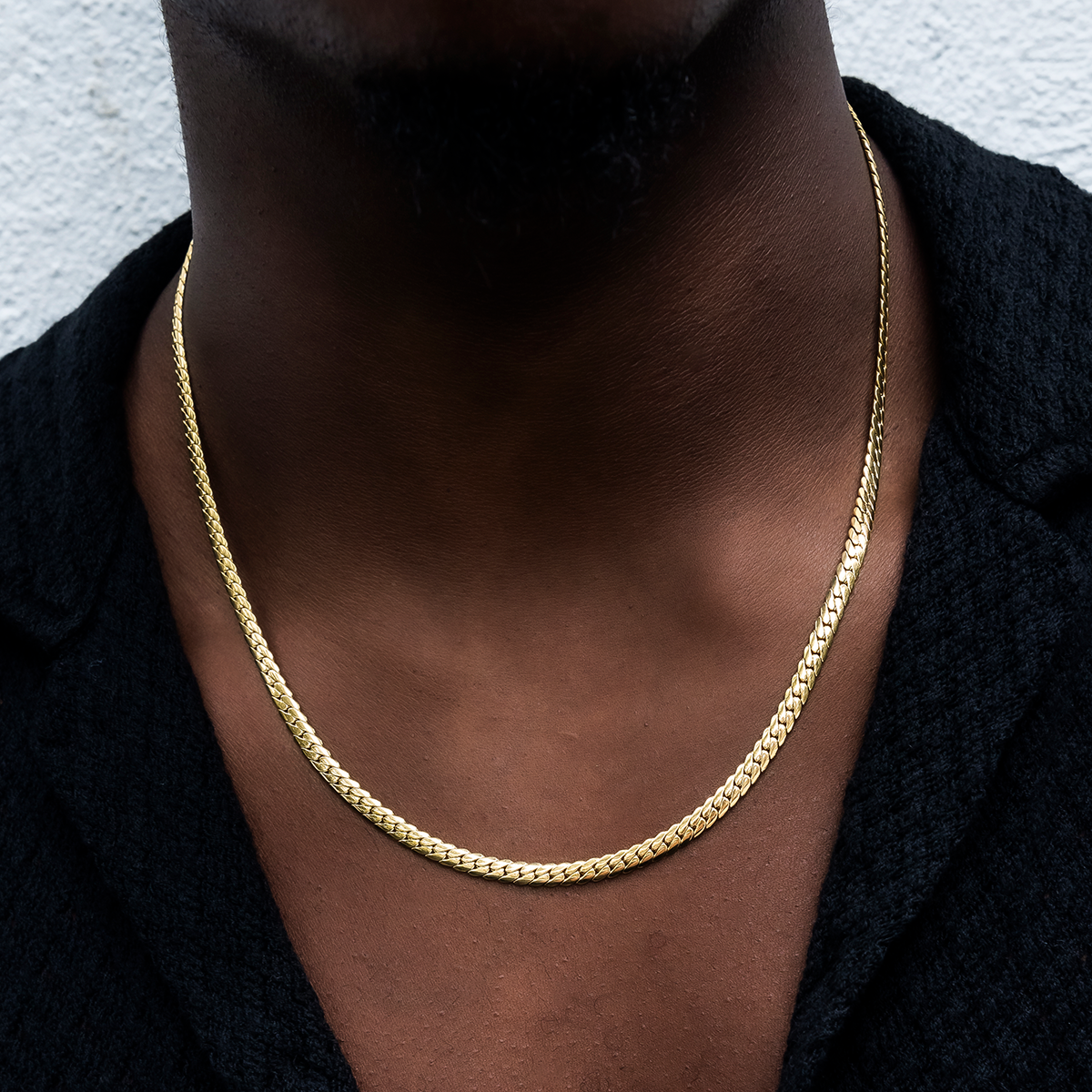 South Beach Cuban? Chain in Yellow Gold- 5mm
