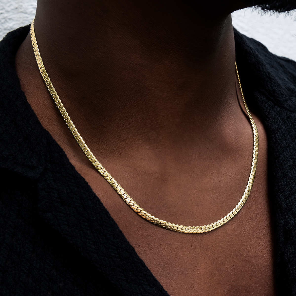 South Beach Cuban? Chain in Yellow Gold- 5mm