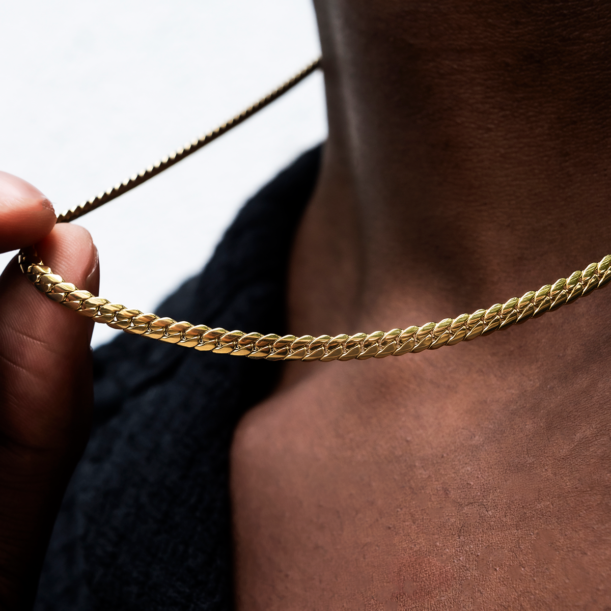 South Beach Cuban? Chain in Yellow Gold- 5mm