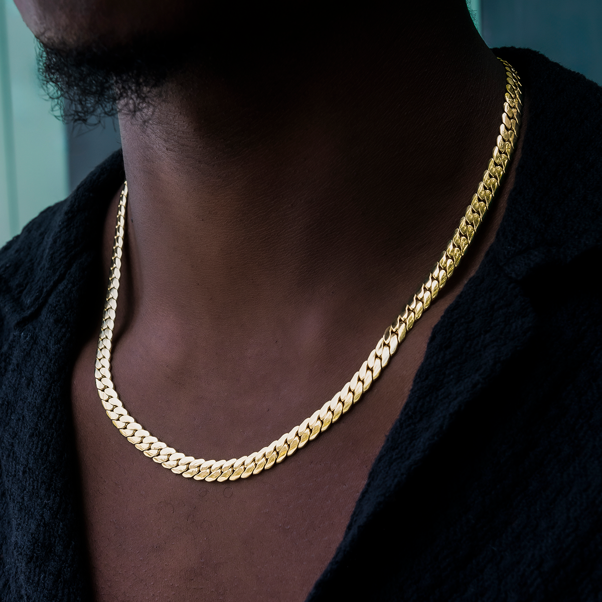 South Beach Cuban? Chain in Yellow Gold- 8mm