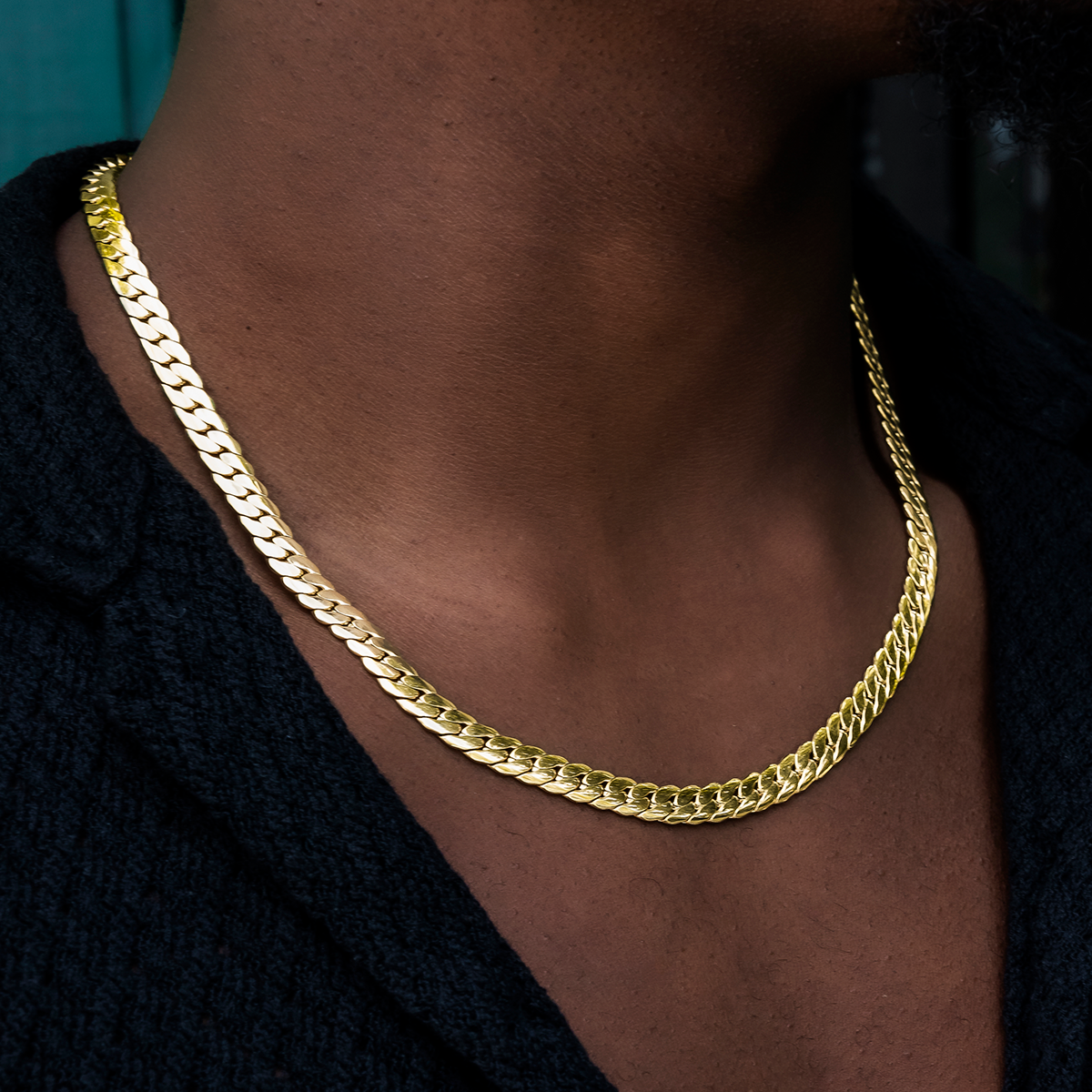 South Beach Cuban? Chain in Yellow Gold- 8mm