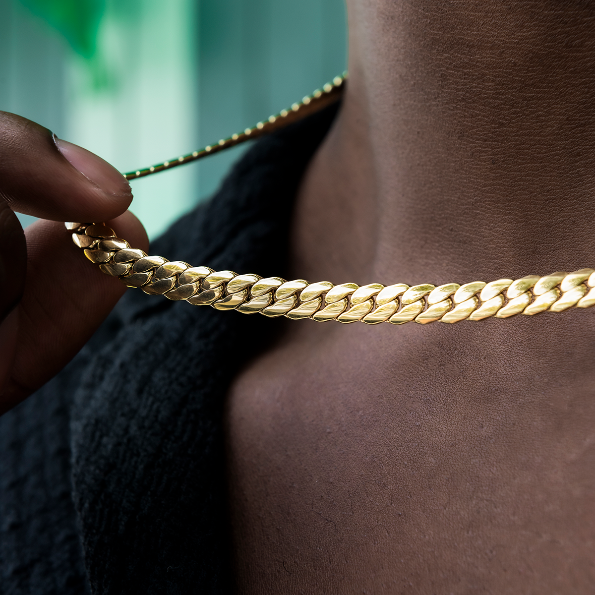 South Beach Cuban? Chain in Yellow Gold- 8mm