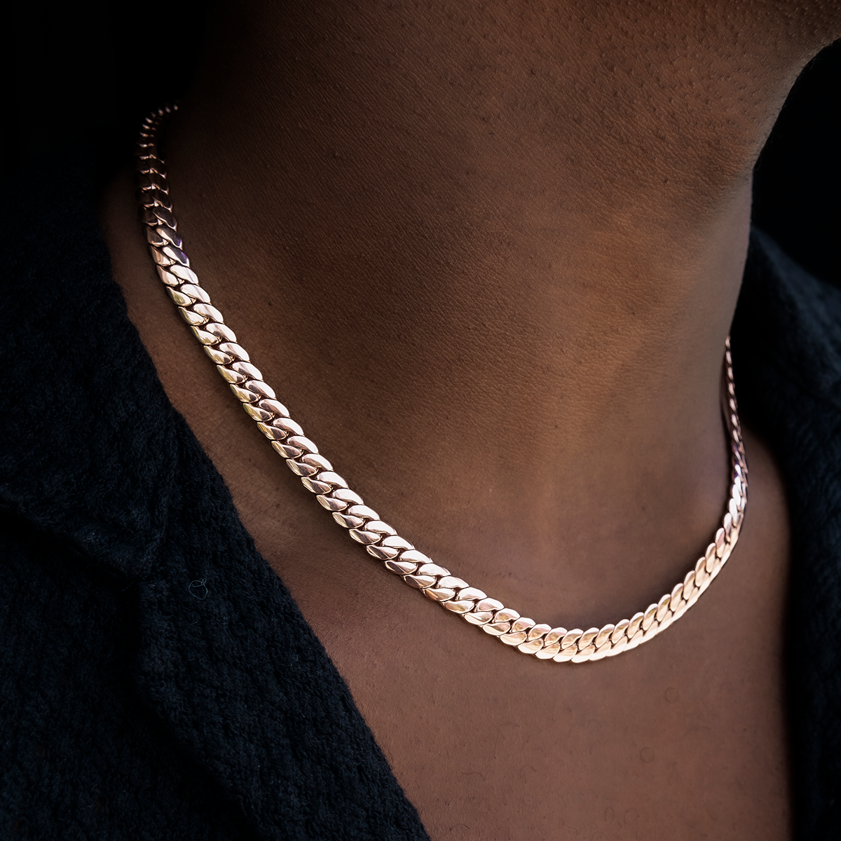 South Beach Cuban? Chain in Rose Gold- 8mm