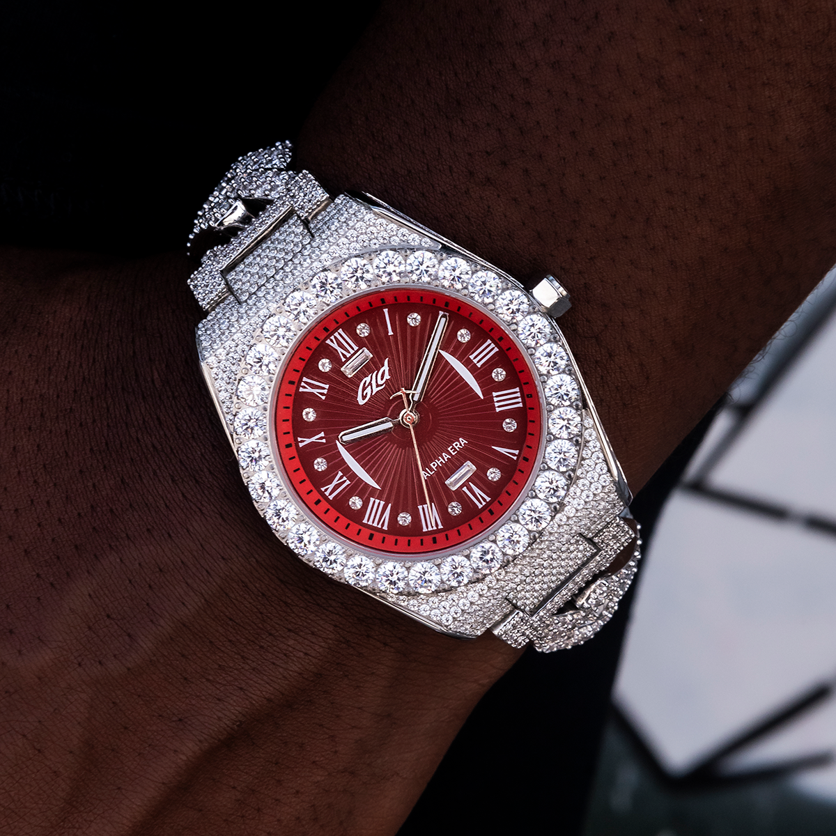 42MM Fully Iced Alpha Era? w/Diamond Prong Link Band