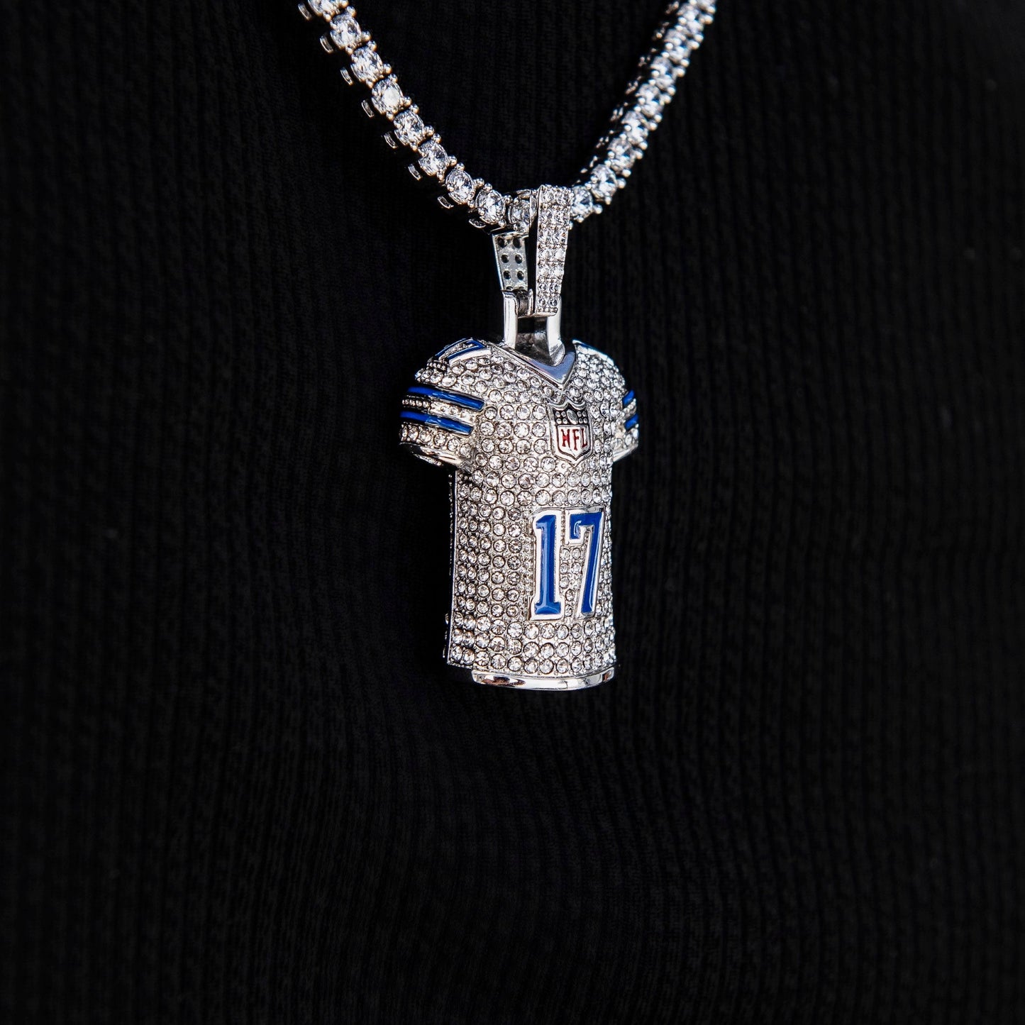 Dallas Cowboys Brandon Aubrey Jersey Pendant in White Gold