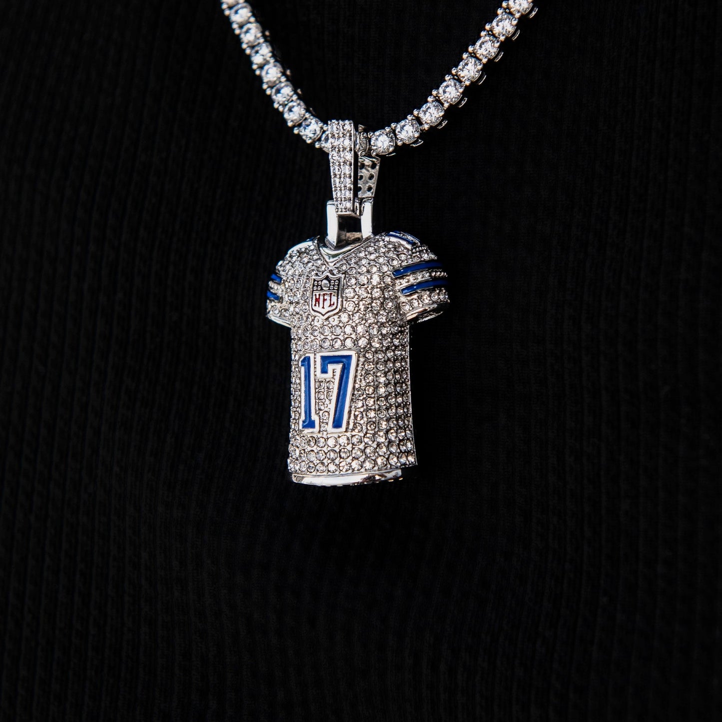 Dallas Cowboys Brandon Aubrey Jersey Pendant in White Gold