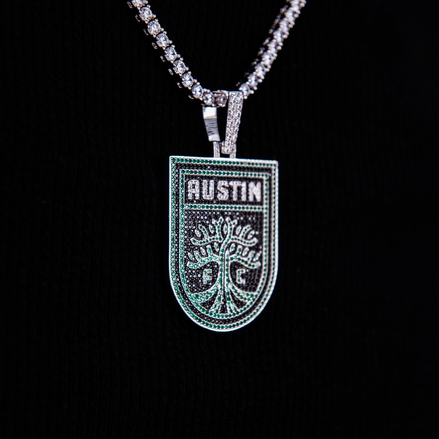 Austin FC Official MLS Logo Pendant in White Gold
