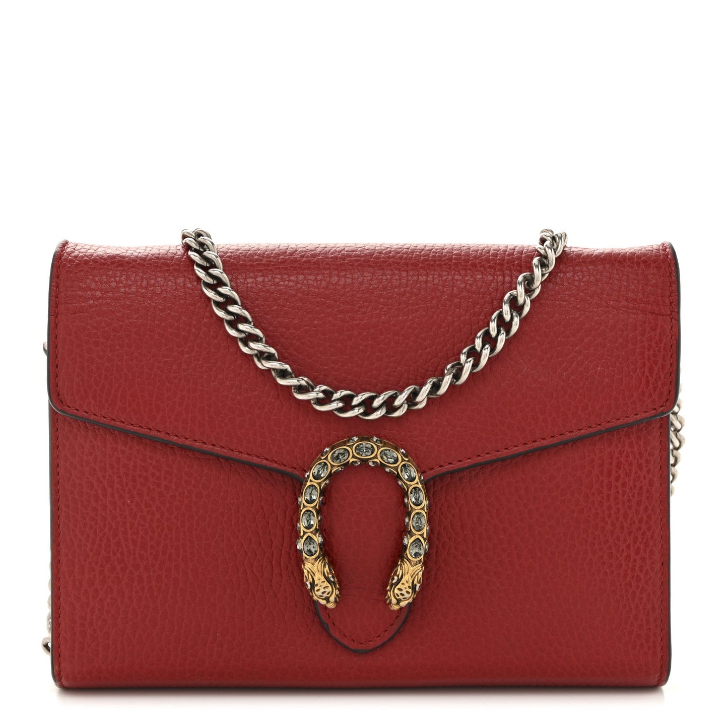 Calfskin Mini Dionysus Chain Wallet Hibiscus Red