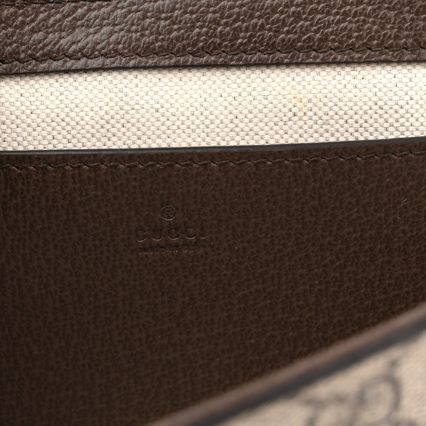 GG Supreme Monogram Textured Dollar Calfskin Web Mini Ophidia Envelope Shoulder Bag Beige Ebony