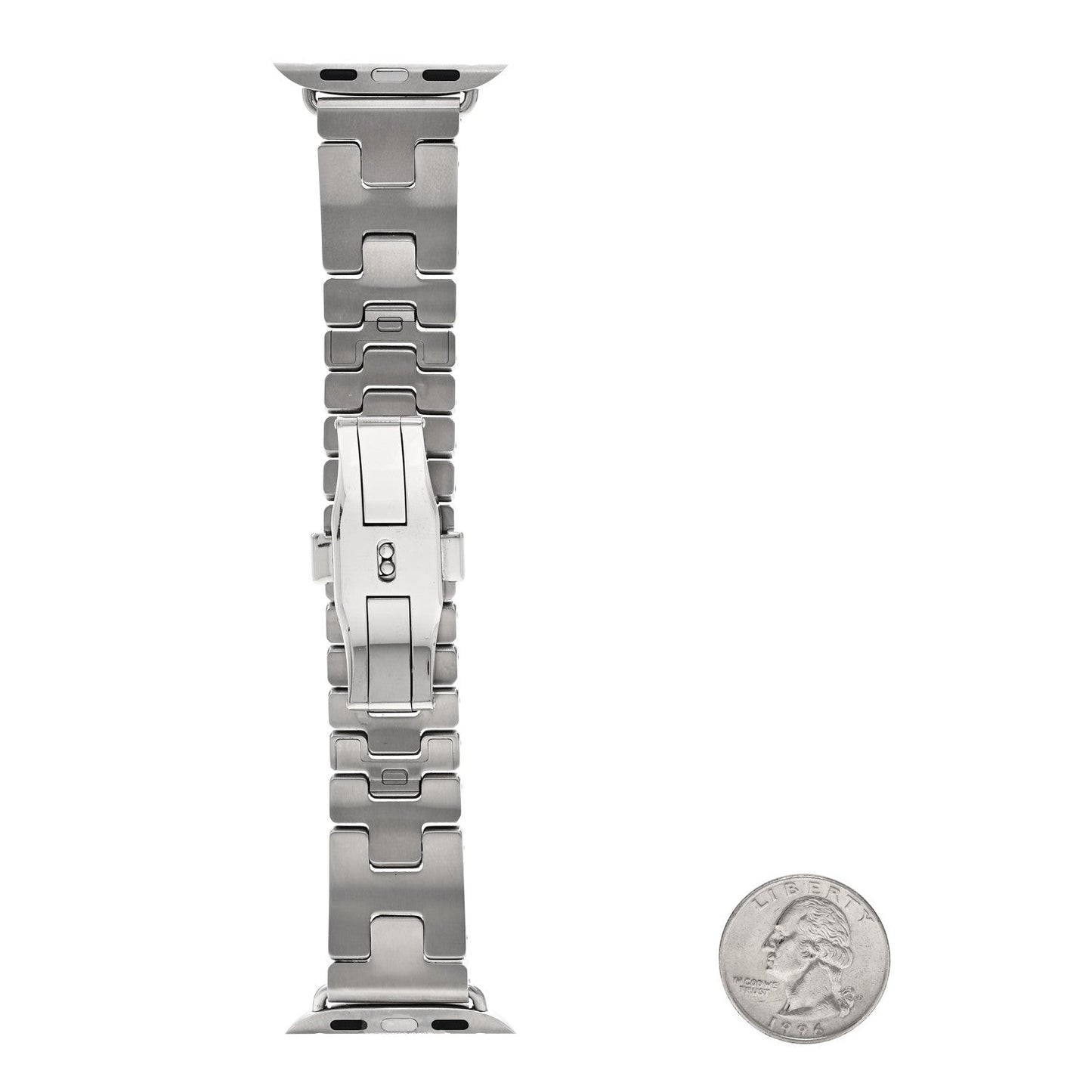 Stainless Steel 42mm Grand H Apple Watch Single Tour Band Gris