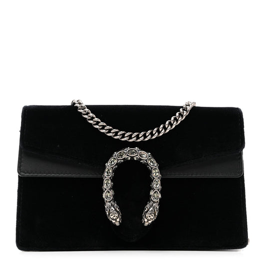Suede Super Mini Dionysus Shoulder Bag Black