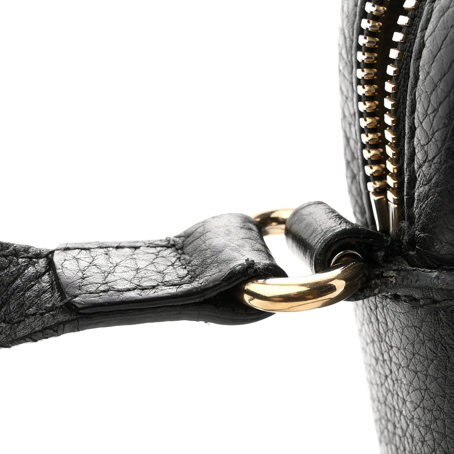 Pebbled Calfskin Small Soho Disco Bag Black