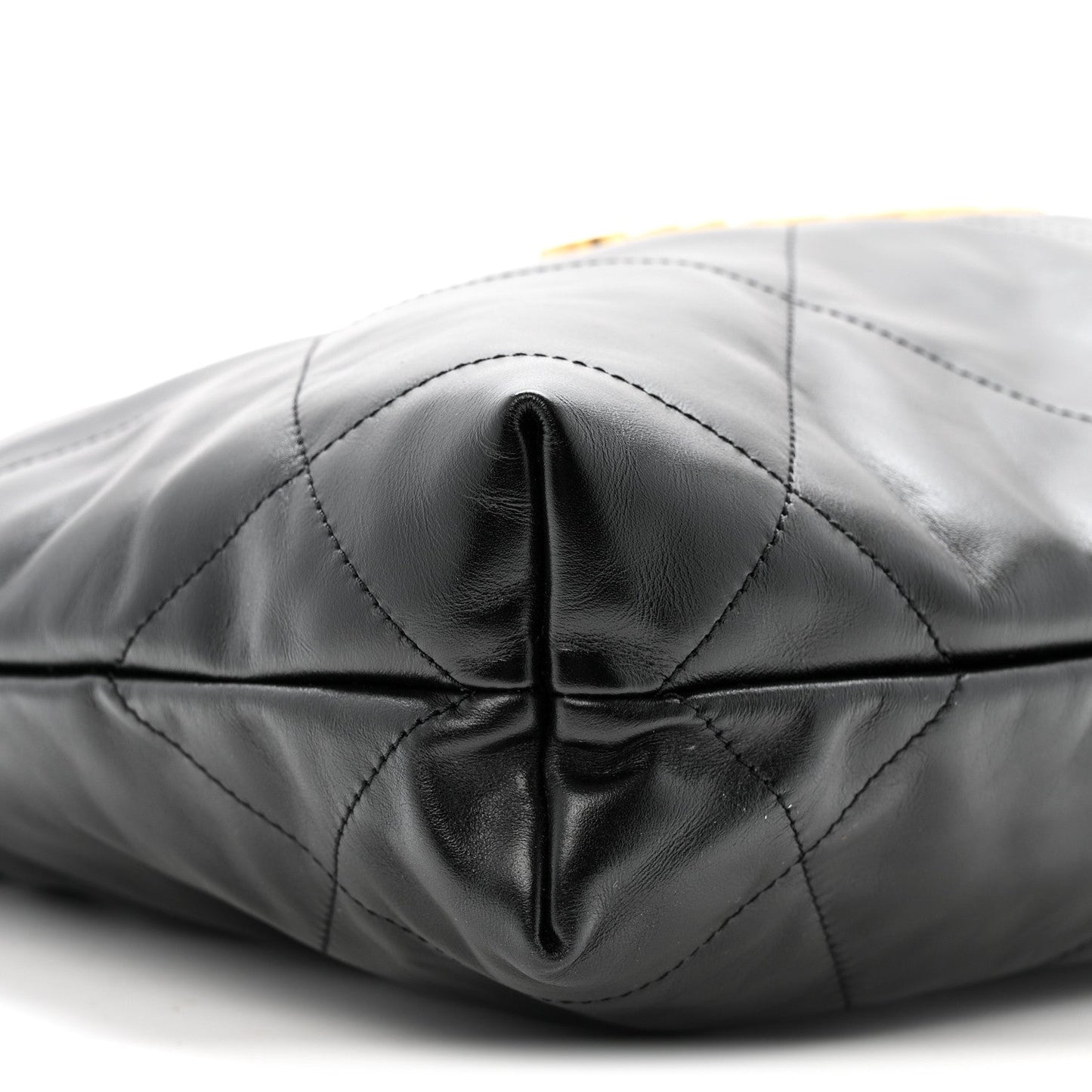 Shiny Calfskin Quilted Small Chanel 22 Black