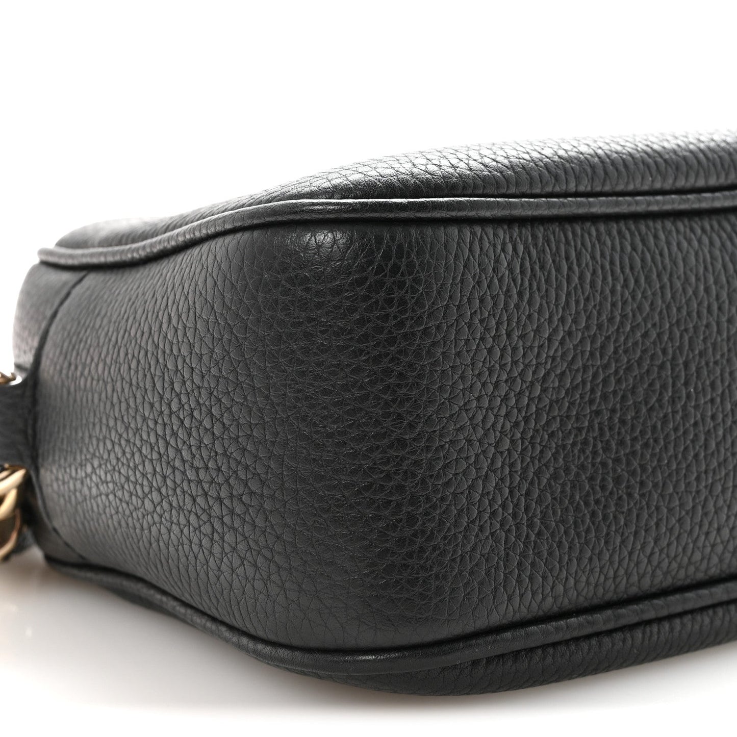 Pebbled Calfskin Small Soho Disco Bag Black