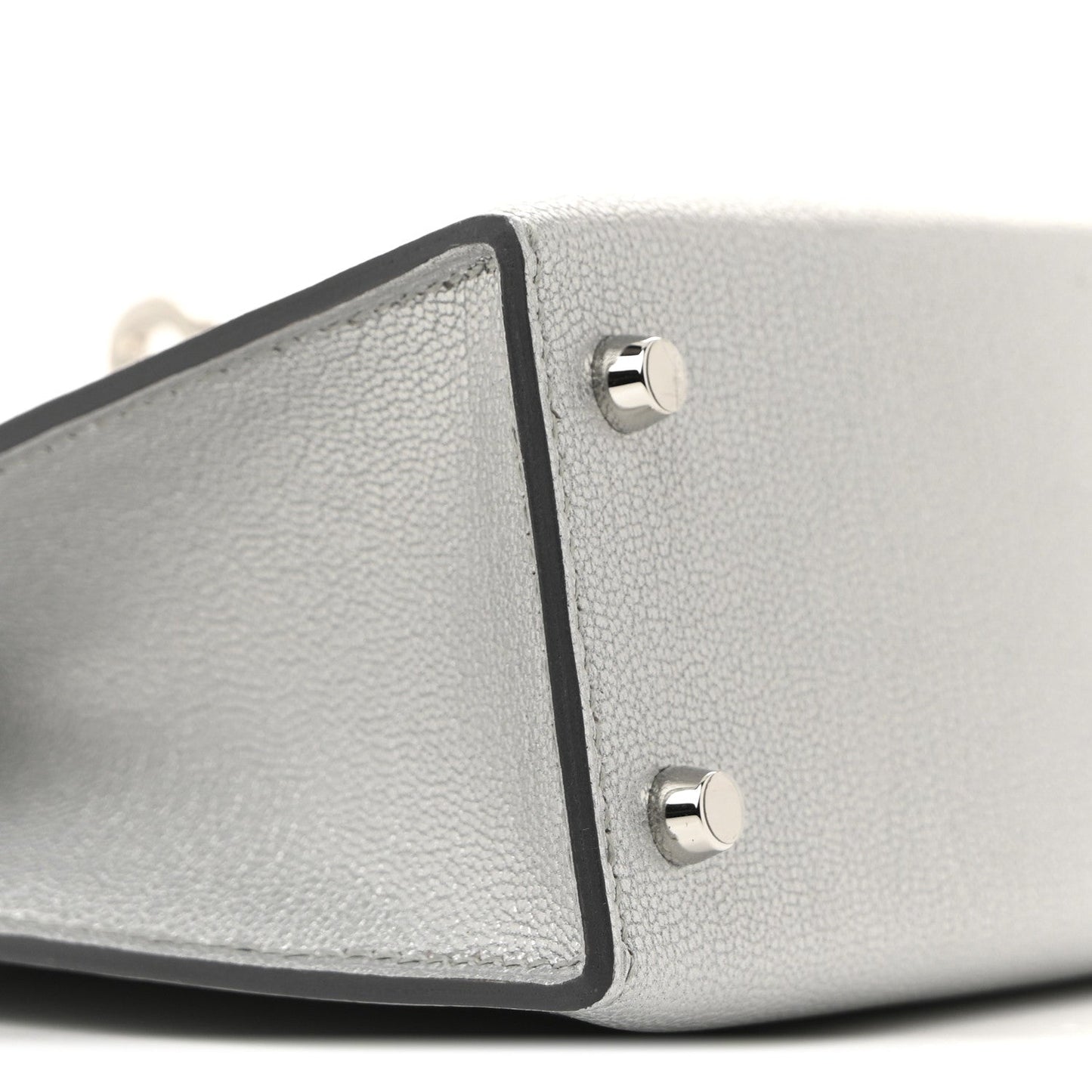 Metallic Chevre Chamkilight Mini Kelly Sellier 20 Argent