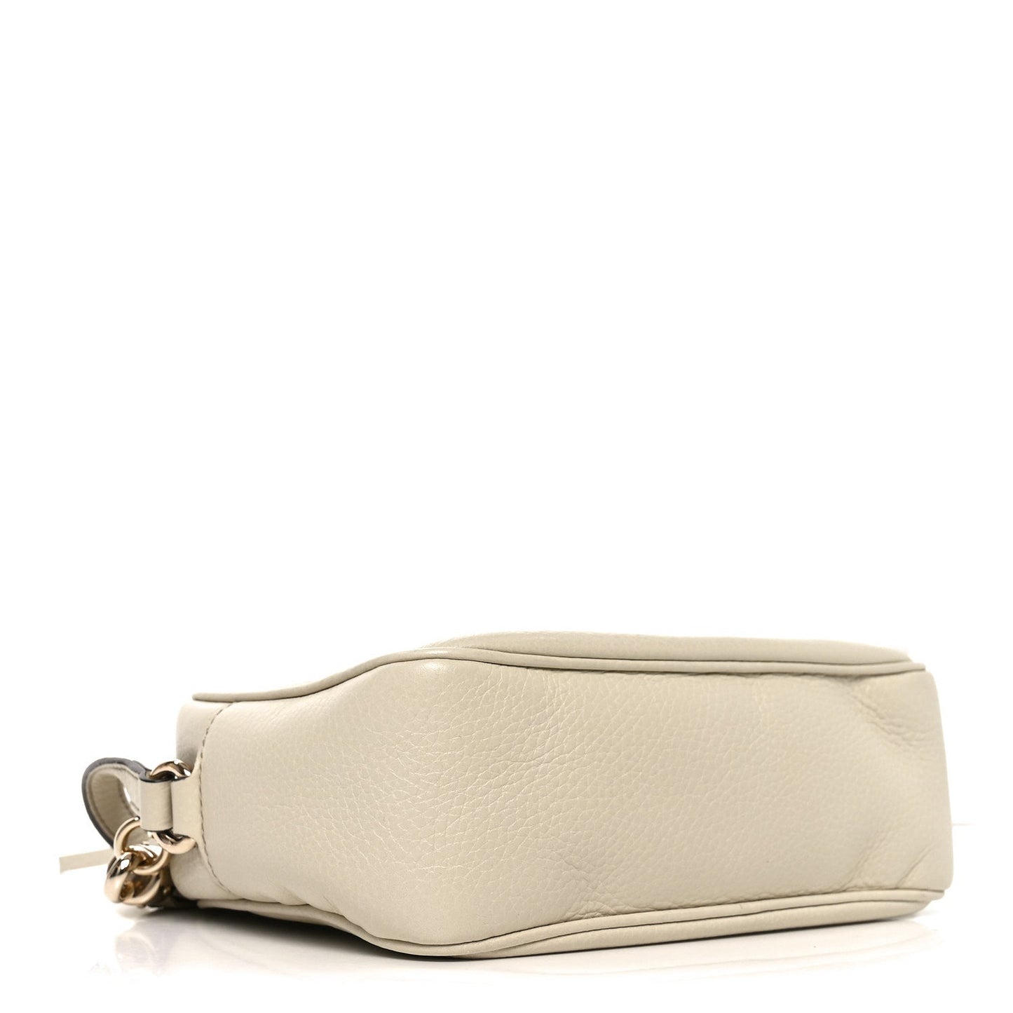 Pebbled Calfskin Small Soho Disco Bag Off White