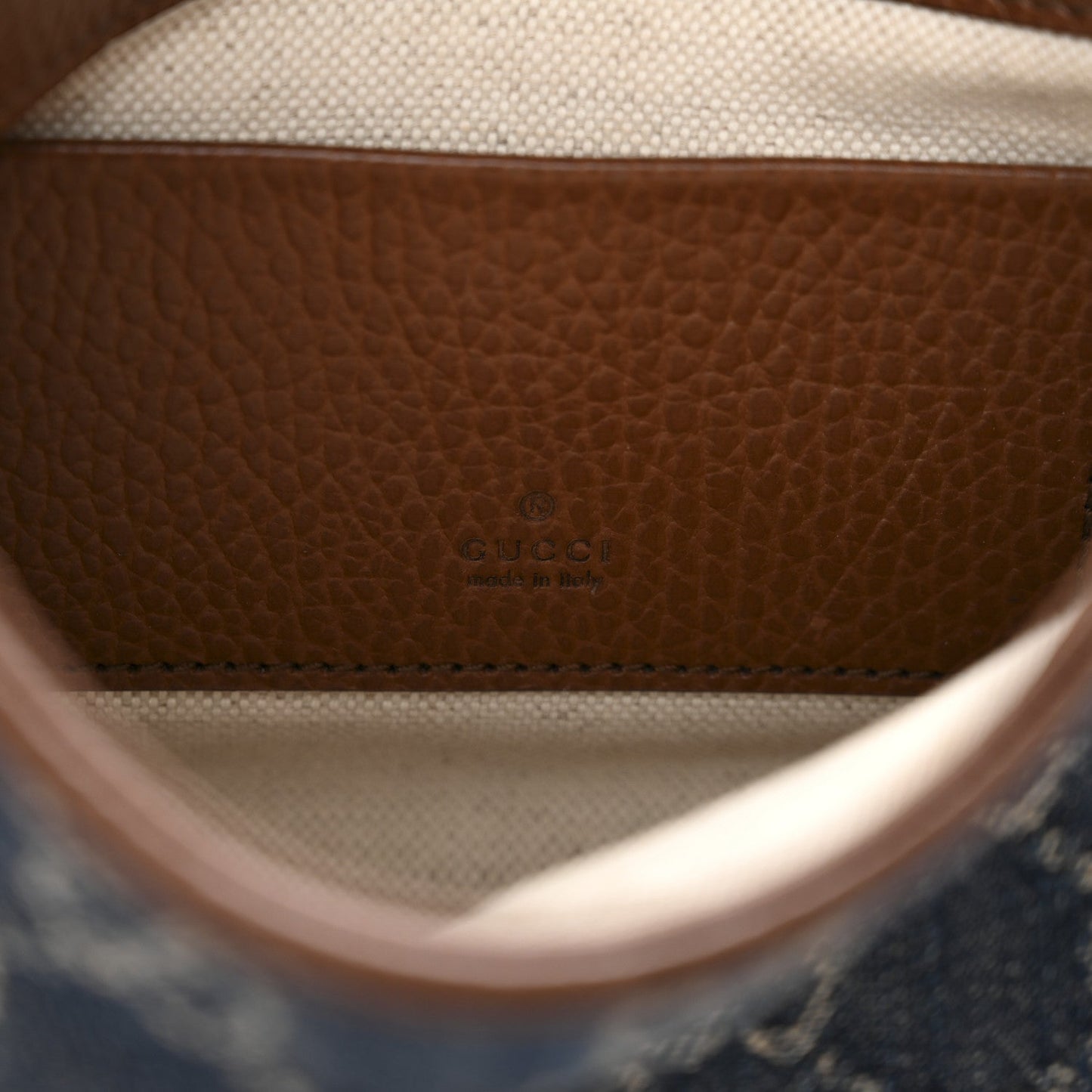 New Denim GG Monogram Calfskin Mini Jackie 1961 Hobo Blue Tea Cuir