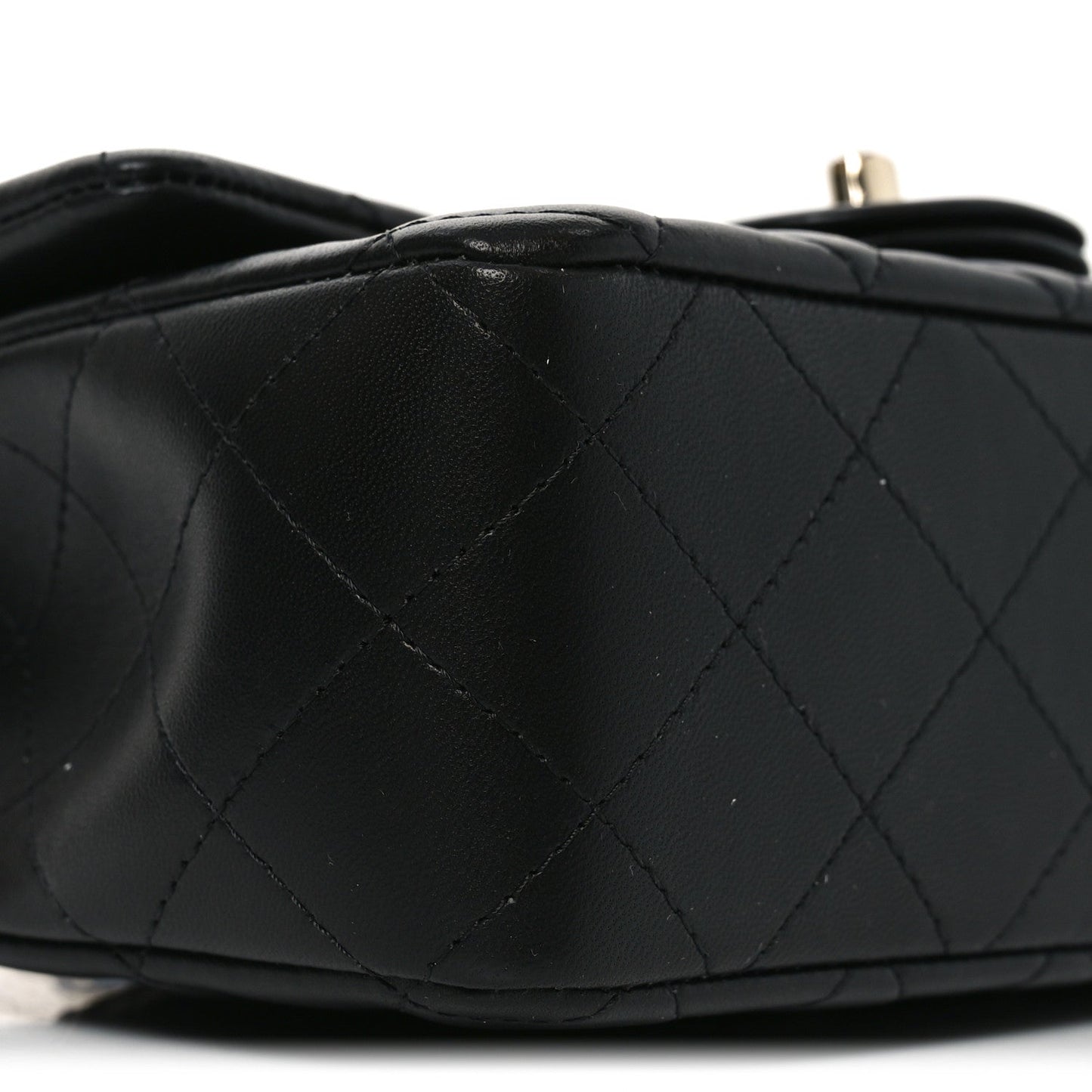 Lambskin Quilted Mini Rectangular Flap Black