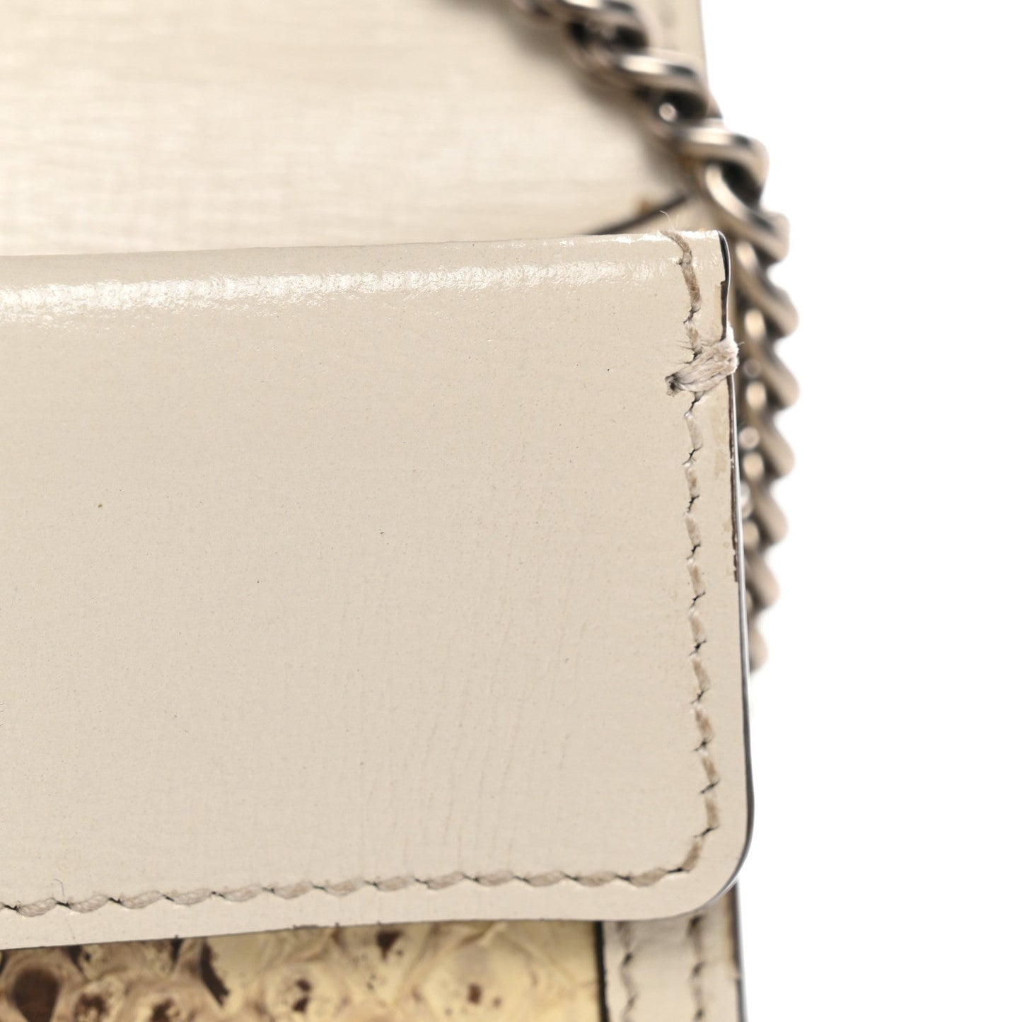 Snakeskin Azalea Calfskin Enamel Super Mini Dionysus Shoulder Bag New Rock White Electric Blue