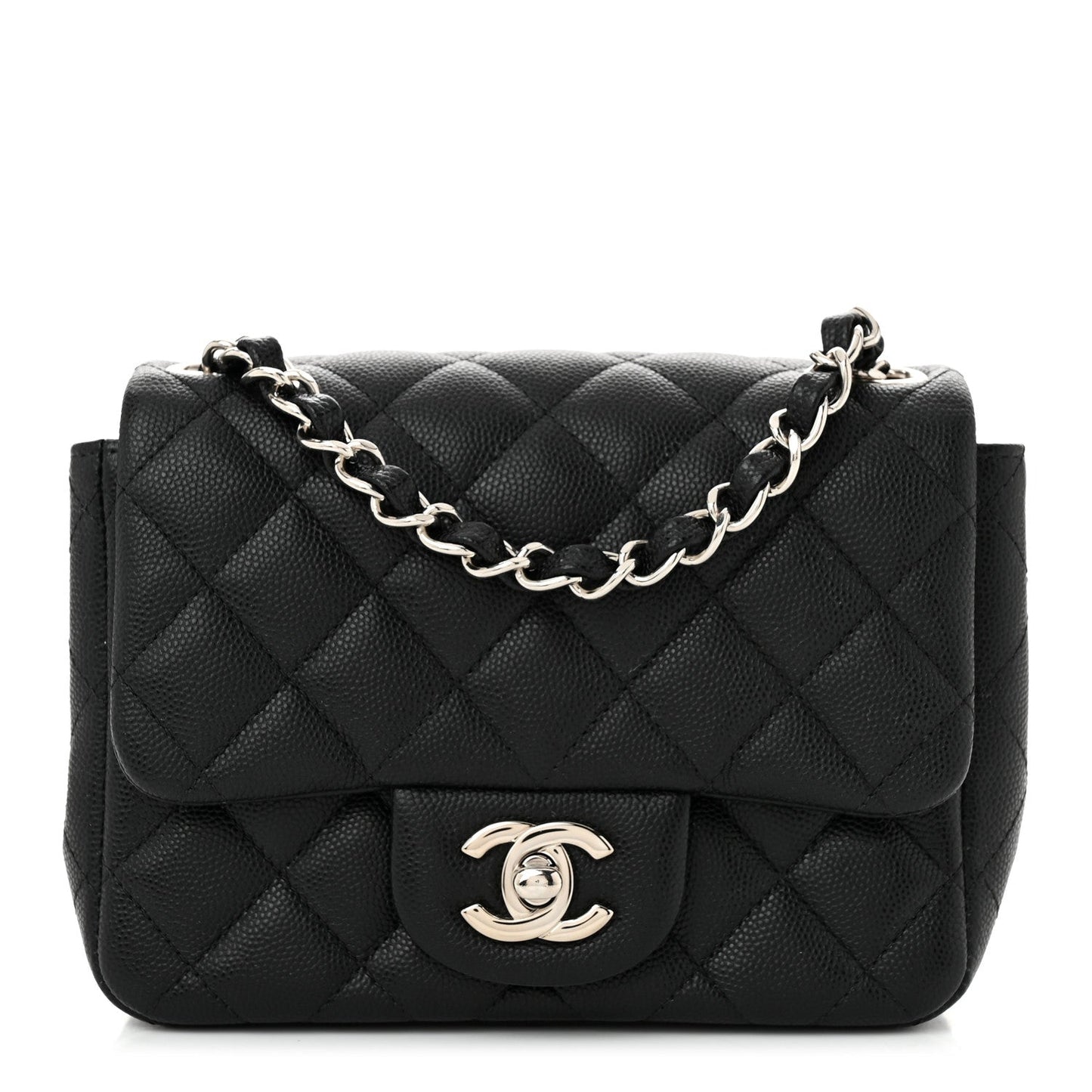 Caviar Quilted Mini Square Flap Black