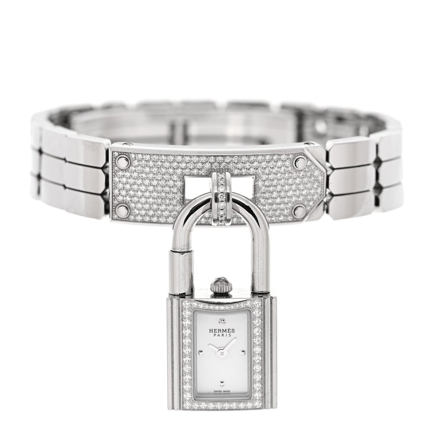 Stainless Steel Diamond Pave 16mm Kelly Quartz Watch