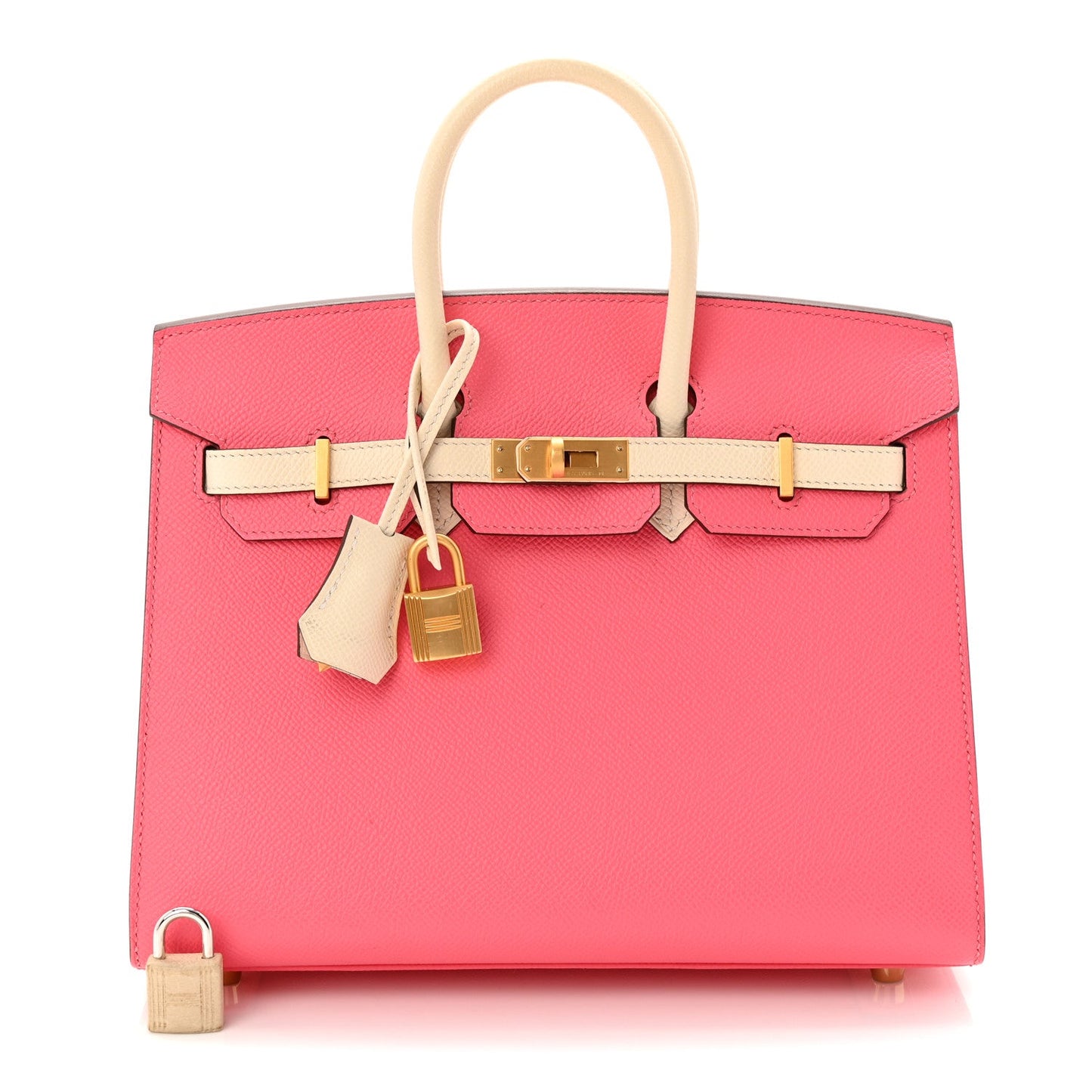Epsom Horseshoe Birkin Sellier 25 Rose Azalee Nata