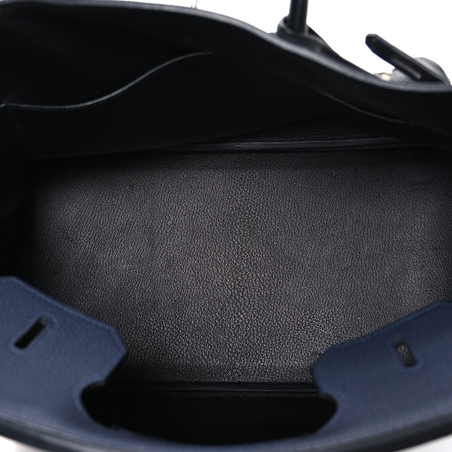 Togo Bi-Color Horseshoe Birkin 35 Bleu Nuit Black