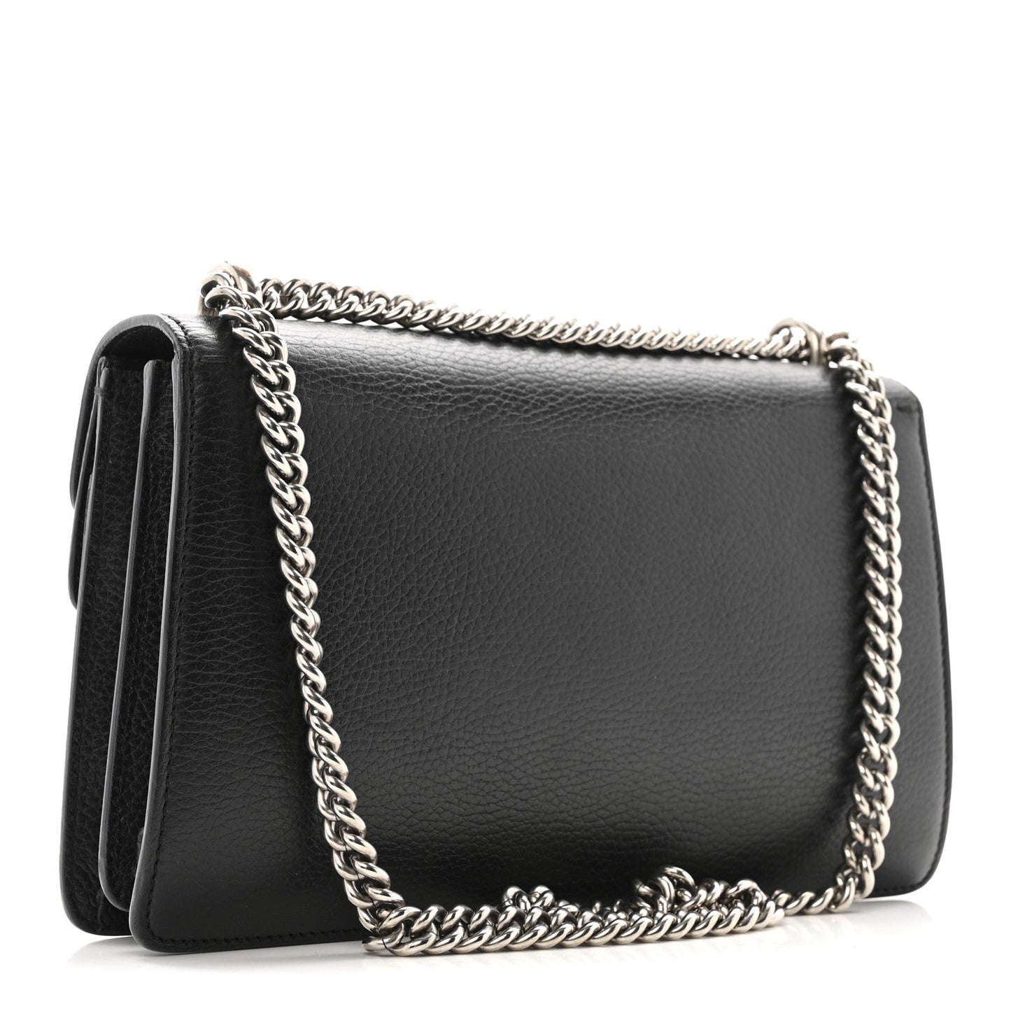 Pebbled Calfskin Small Dionysus Shoulder Bag Black