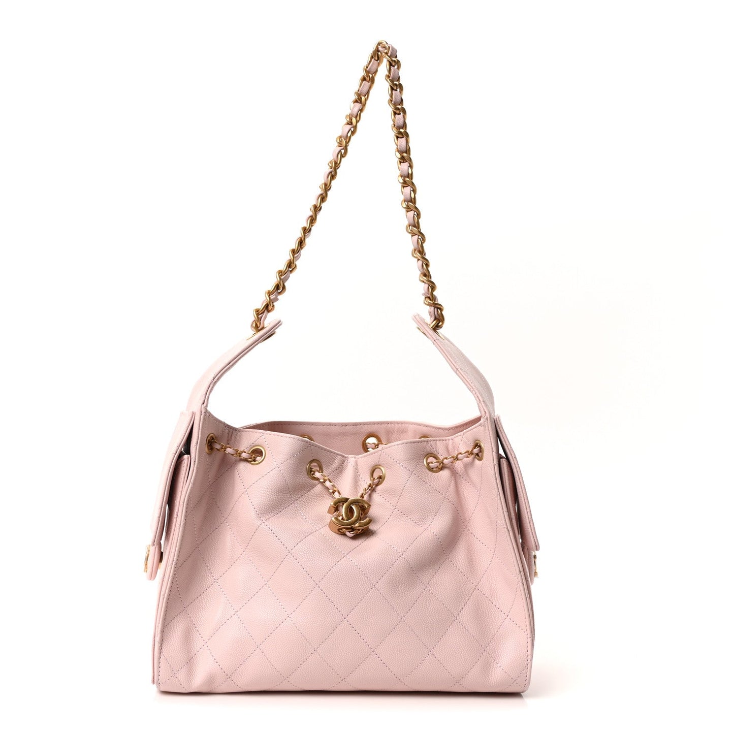 Caviar Quilted Small Chanel 25 Handbag Light Pink