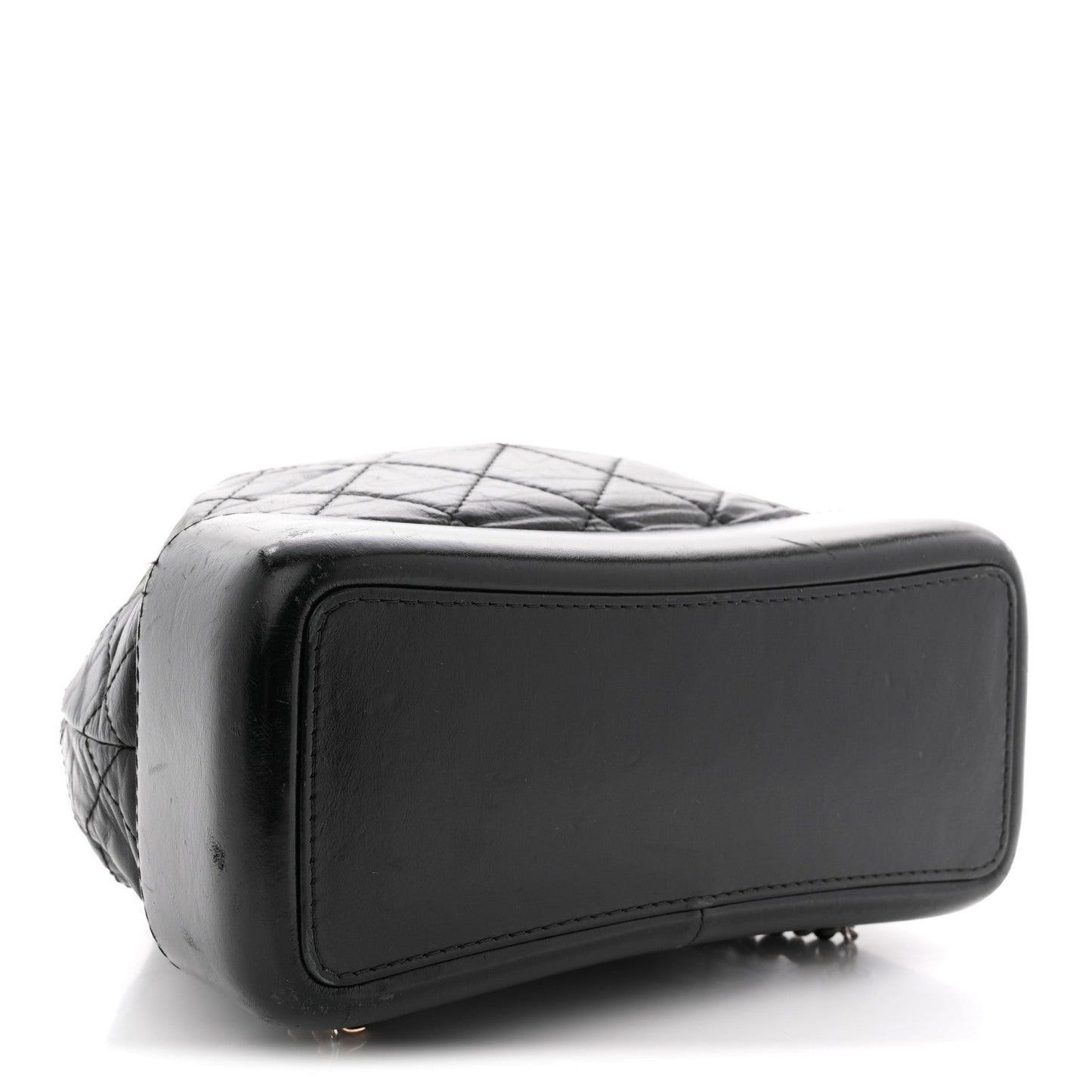 Aged Calfskin Quilted Small Gabrielle Backpack Black
