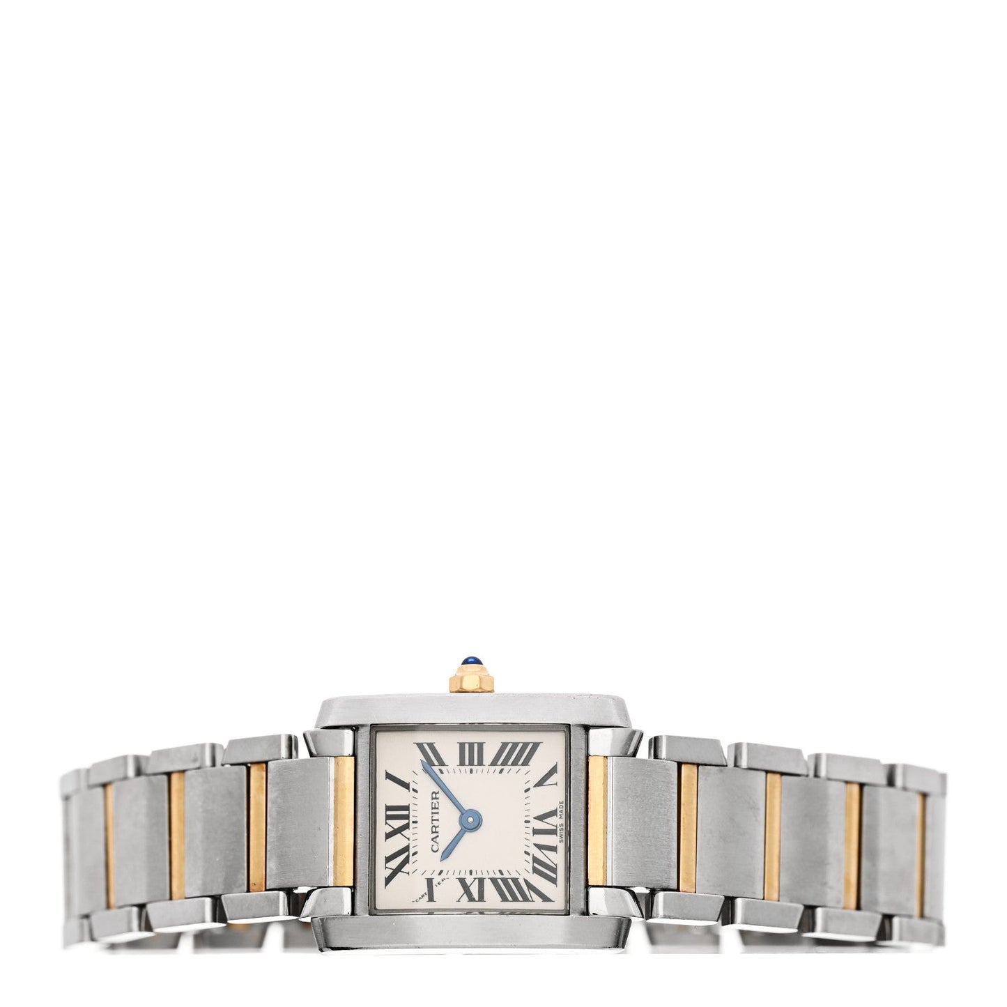 Stainless Steel 18K Yellow Gold 20mm Tank Francaise Quartz Watch