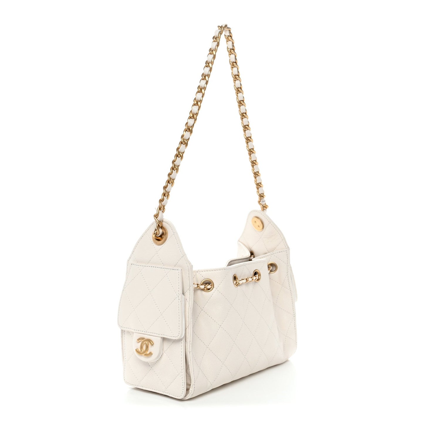 Caviar Quilted Mini Chanel 25 Handbag White