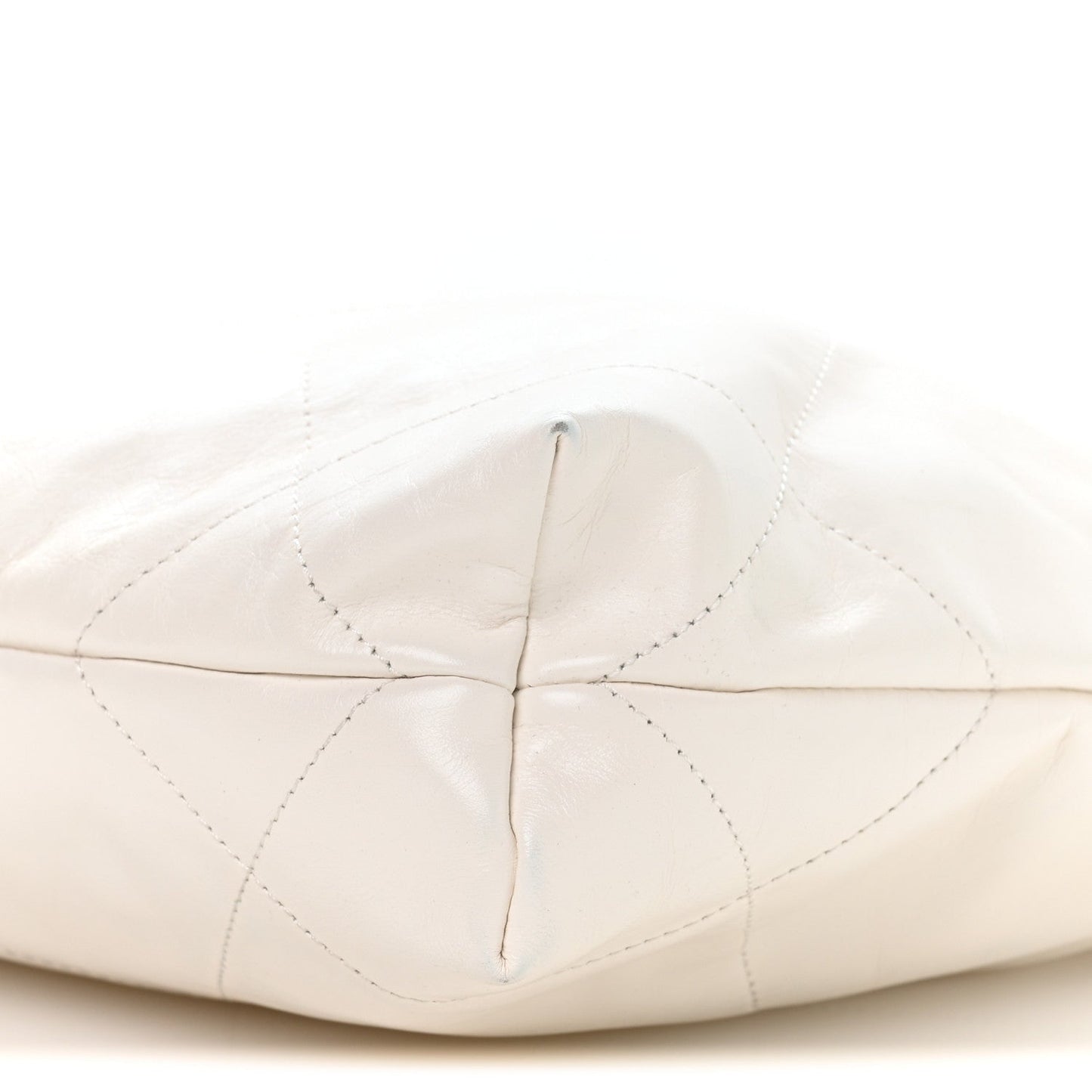 Shiny Calfskin Quilted Small Chanel 22 White