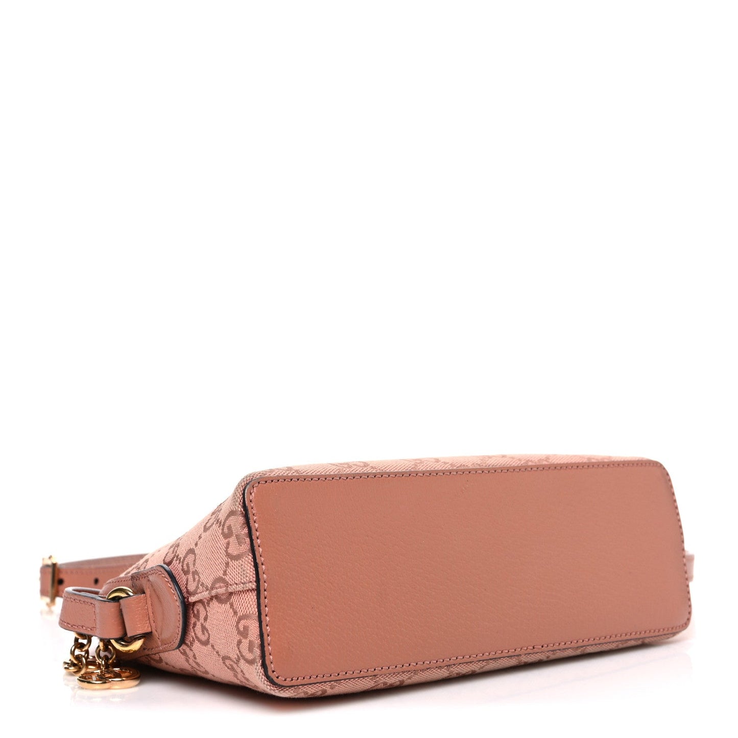 Monogram Textured Dollar Calfskin Small Ophidia Dome Shoulder Bag Cloche Rose Pink