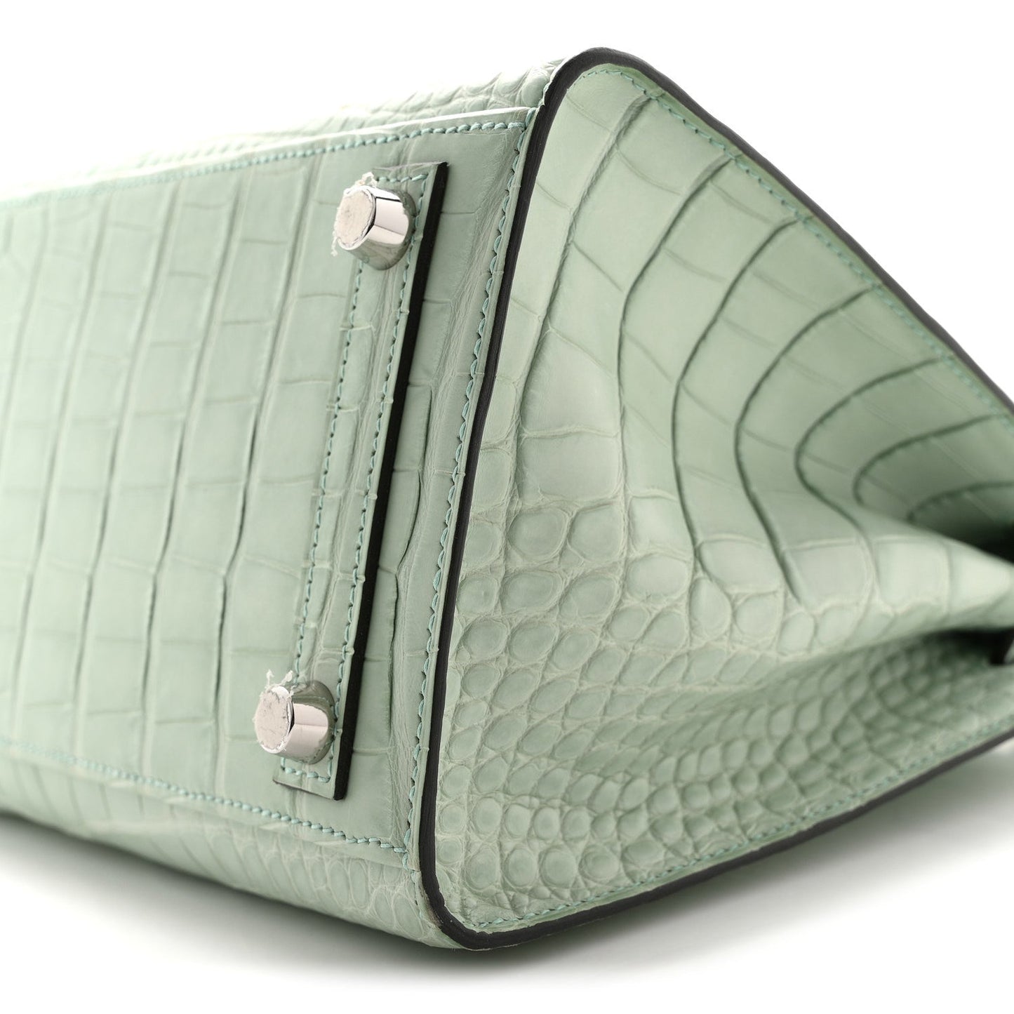 Matte Alligator Birkin Sellier 25 Vert D'eau