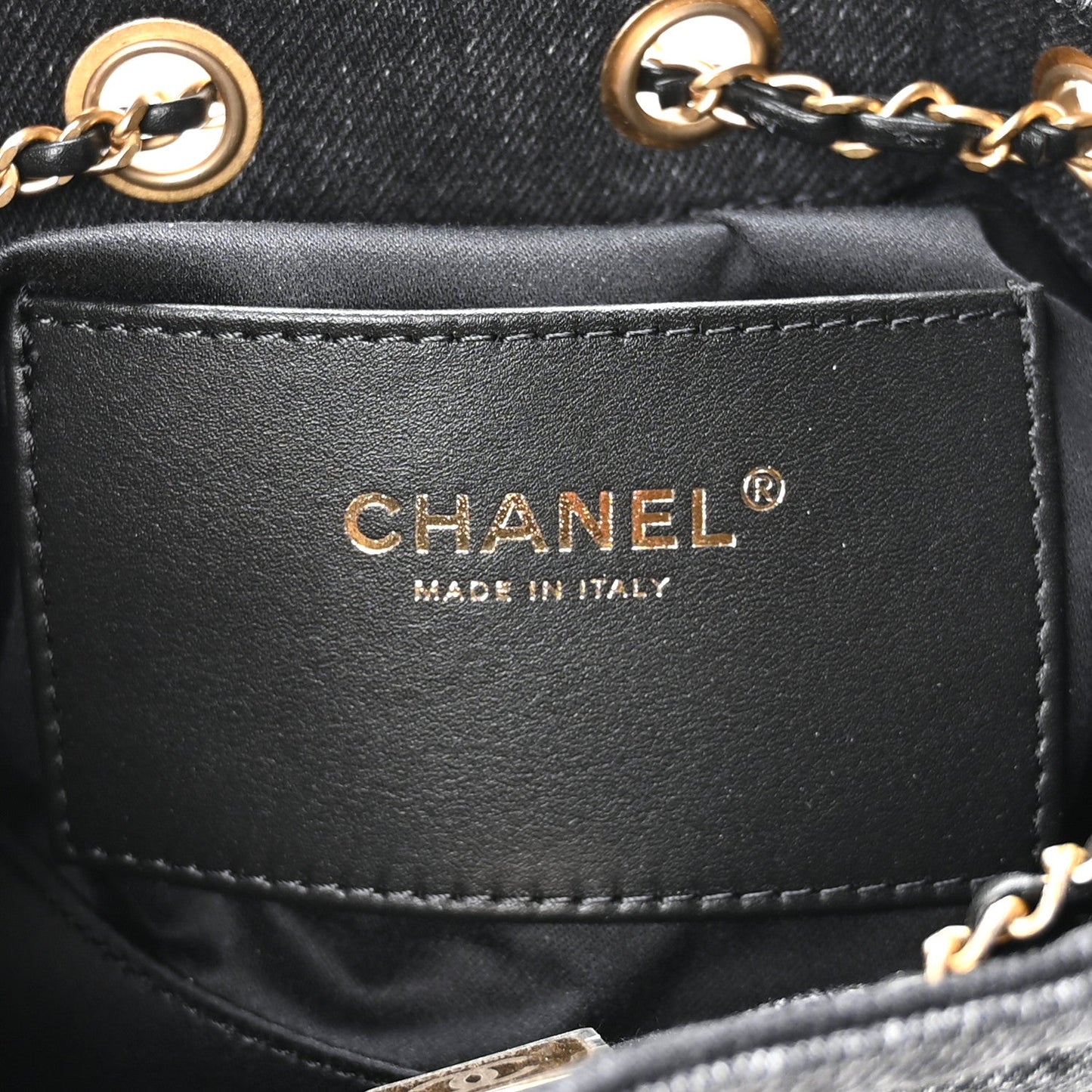 Washed Denim Quilted Mini Chanel 25 Handbag Black