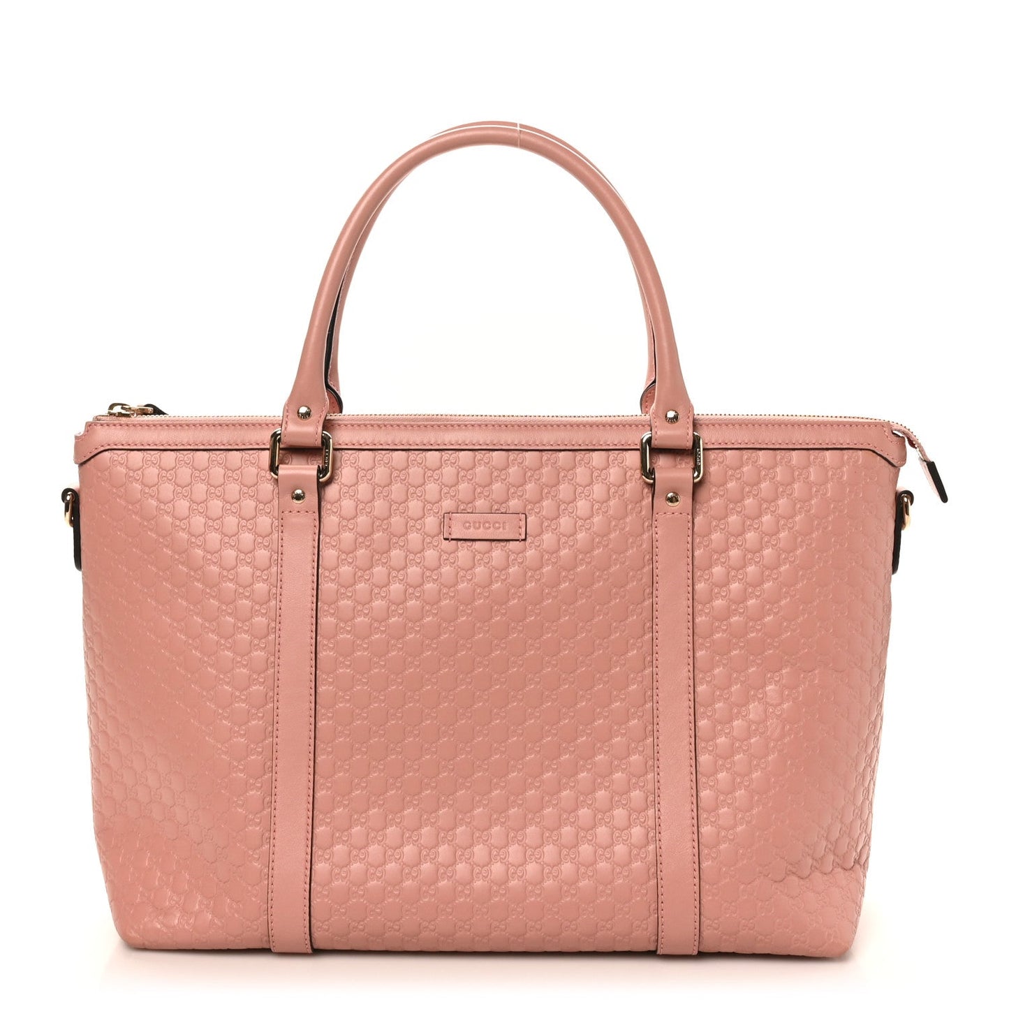 Soft Microguccissima Medium Zippered Satchel Soft Pink