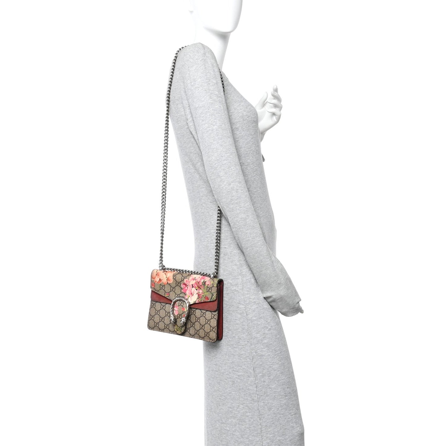 GG Supreme Monogram Blooms Mini Dionysus Shoulder Bag Beige Multicolor Dry Rose