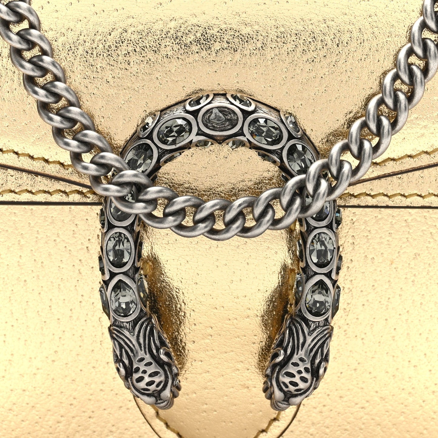 Metallic Calfskin Super Mini Dionysus Shoulder Bag Gold