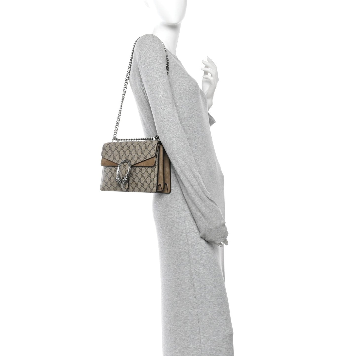 GG Supreme Monogram Small Dionysus Shoulder Bag Taupe