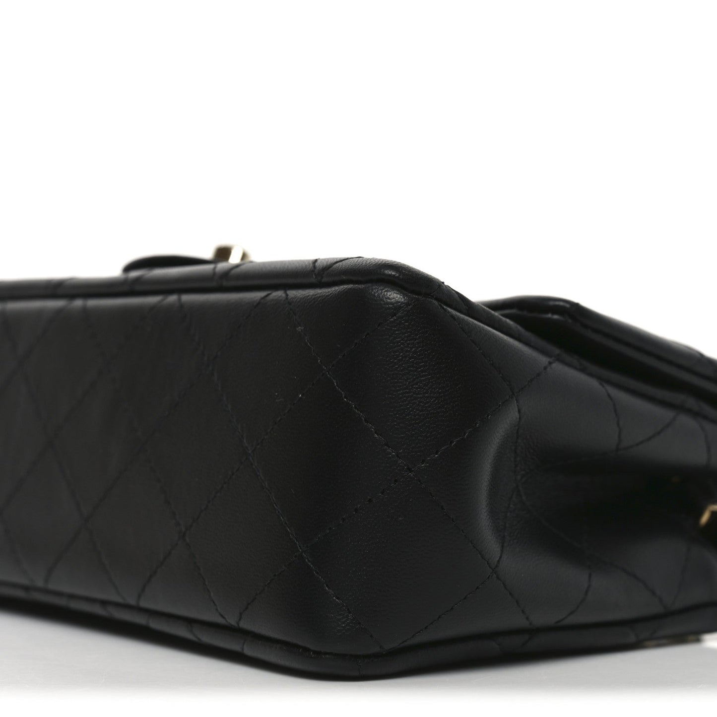 Lambskin Quilted Mini Rectangular Flap Black