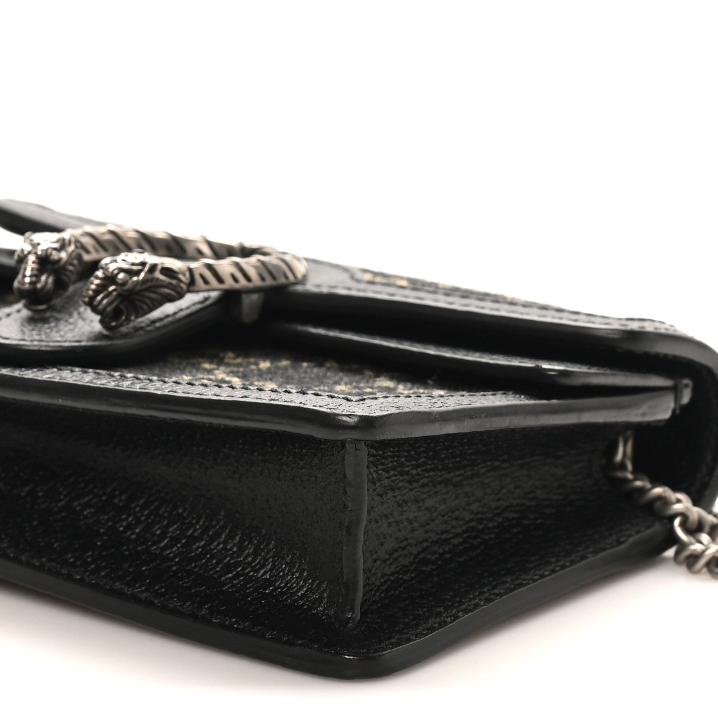 Jacquard Black Denim GG Monogram Super Mini Dionysus Shoulder Bag Black Ivory