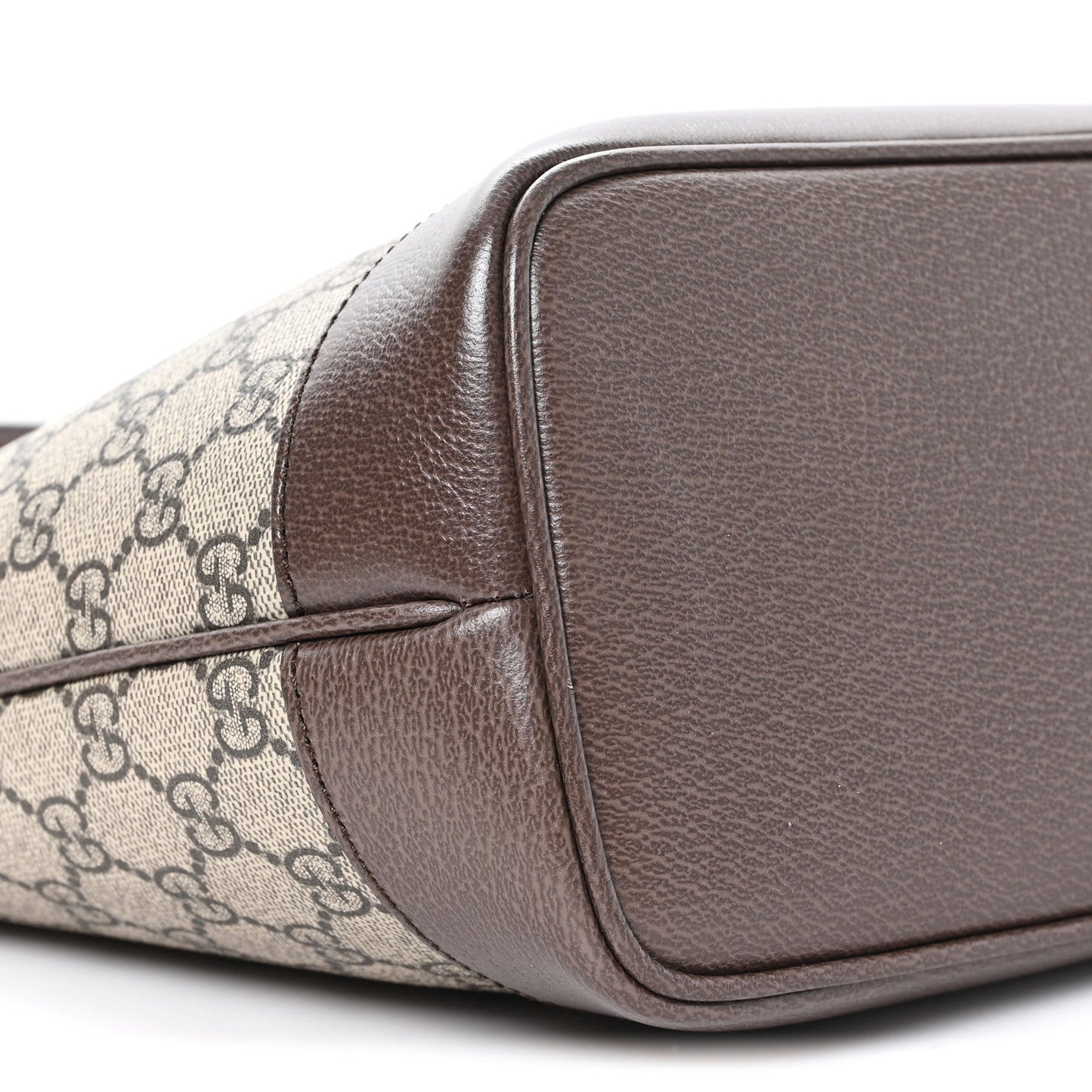GG Supreme Monogram Textured Calfskin Web Small Ophidia Shoulder Tote Bag Beige Ebony New Acero